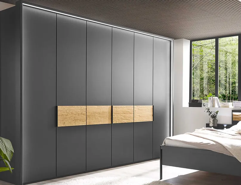 Outlet Acapulco Kleiderschrank grau modern Drehtürenschränke