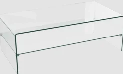 Atena Couchtisch Glas mit Ablage Couchtische