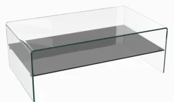 Atena Couchtisch Glas mit Ablage Couchtische
