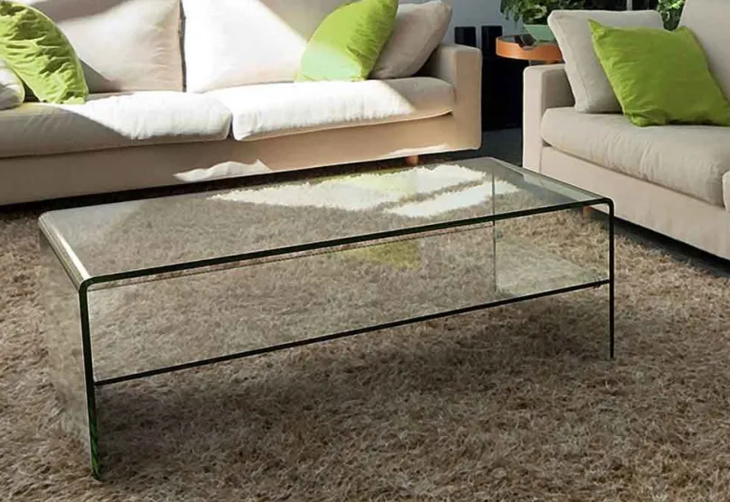 Atena Couchtisch Glas mit Ablage Couchtische