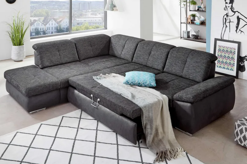 Best Atlantis Ecksofa mit Sitztiefenverstellung Schlafsofa|Ecksofas