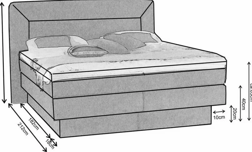 Hot Bali Boxspringbett 180x200 mit Bettkasten Boxspringbett