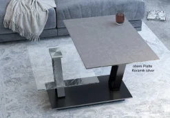 Outlet Barcelona Doppel Couchtisch Keramik Couchtische