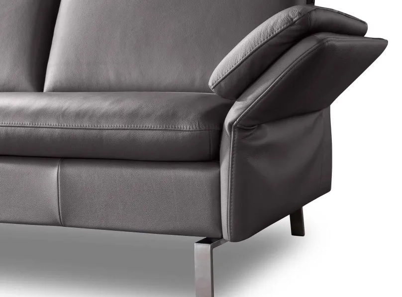 Outlet Belen Ledersofa grau 2 Sitzer Sofas