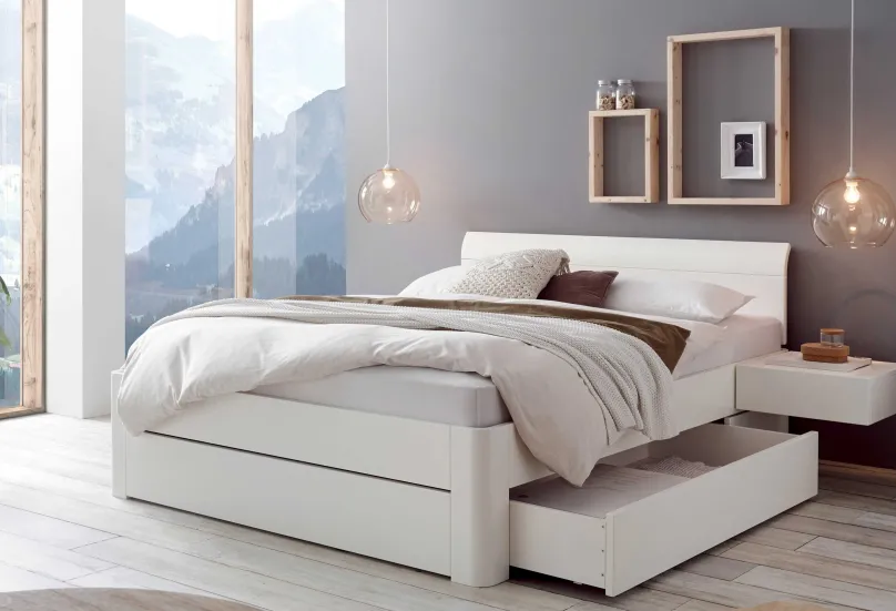 Discount Bellissimo Holzbett mit Bettkasten Massivholzbett