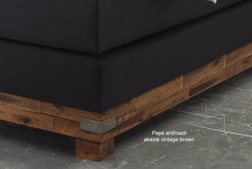 Discount Boston Boxspringbett mit Holzrahmen Boxspringbett