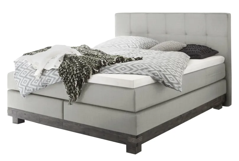 Discount Boston Boxspringbett mit Holzrahmen Boxspringbett