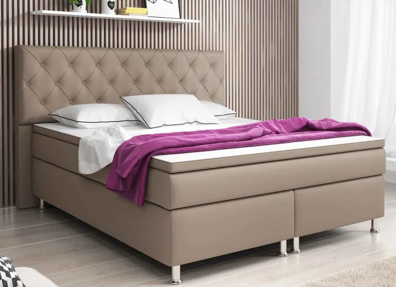 Boxspringbett mit hohem Kopfteil Boxspringbett