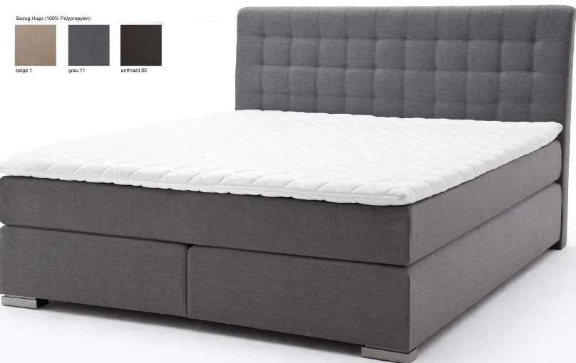 Discount Boxspringbett 180x200 grau Boxspringbett