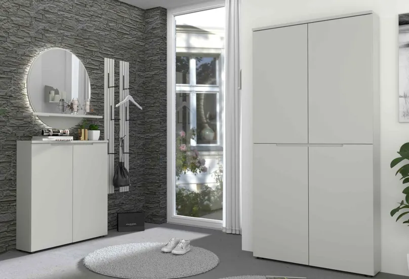 Outlet Bresta Garderobe geringe Tiefe Garderobenset
