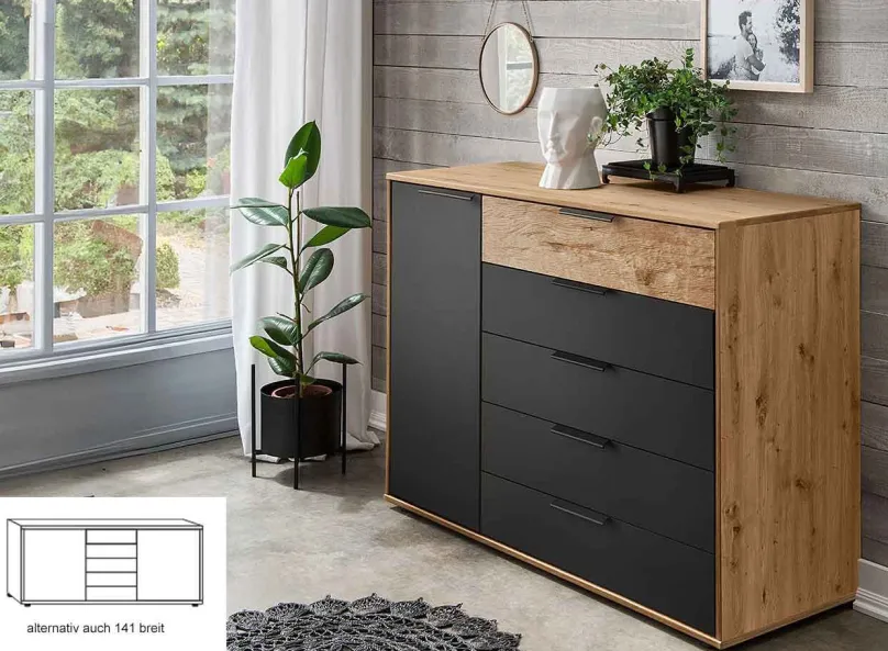 Discount Cadiz Kommode mit Türen und Schubladen Kombikommode