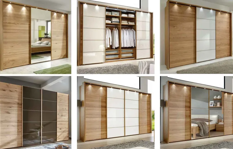 Outlet Cardiff Kleiderschrank eiche Schwebebetürenschränke