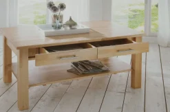 New CH130B Couchtisch mit Schublade Massivholz Couchtische