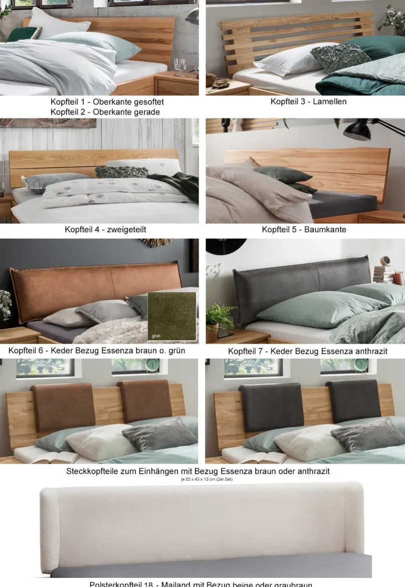 Hot Cleveland Bett 160x200 mit Bettkasten Massivholzbett