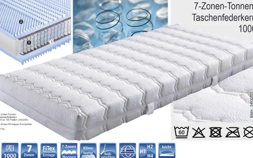 New Comfort Taschenfederkernmatratze mit 1000 Federn Matratzen