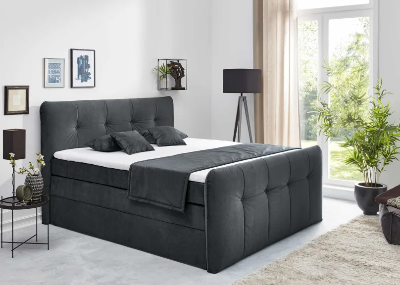 Hot Cosima Boxspringbett 200x200 mit Bettkasten Boxspringbett