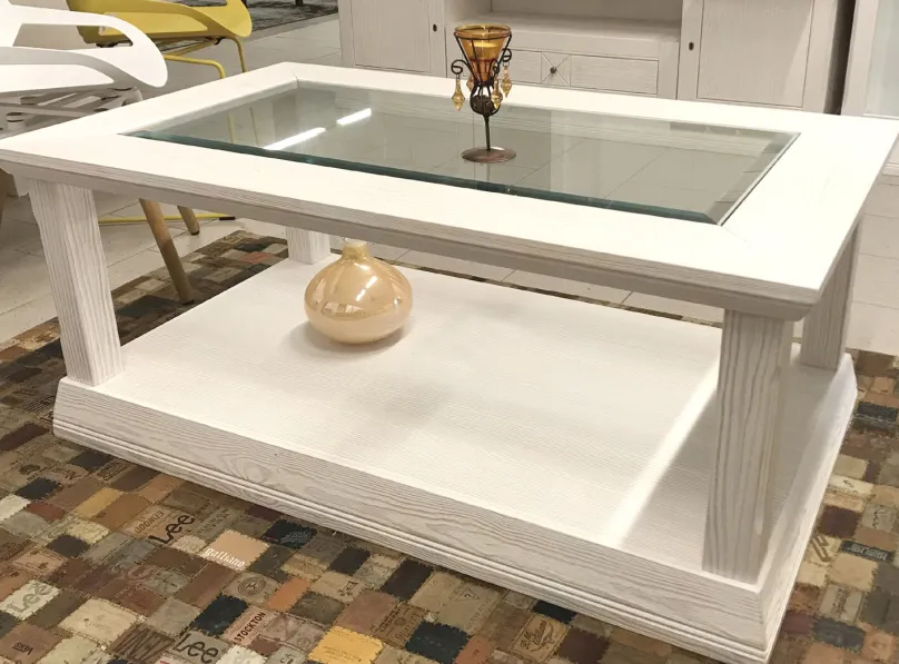Sale Couchtisch Vienna - Pinie massiv mit Glasplatte Pinienmöbel|Couchtische
