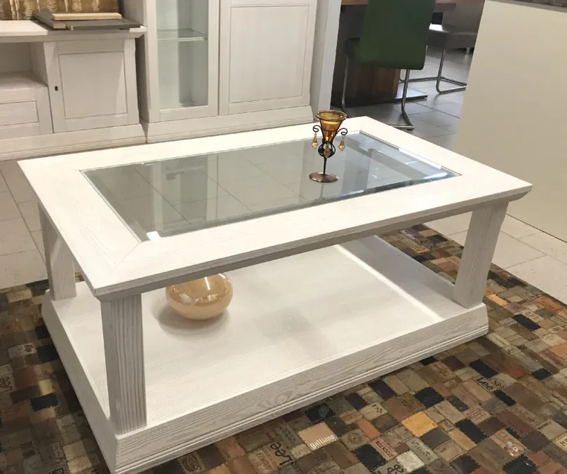 Sale Couchtisch Vienna - Pinie massiv mit Glasplatte Pinienmöbel|Couchtische