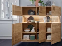Outlet Davos Highboard Massivholz wildeiche Highboards|Anrichten