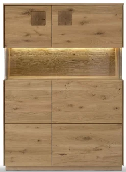 Outlet Davos Highboard Massivholz wildeiche Highboards|Anrichten