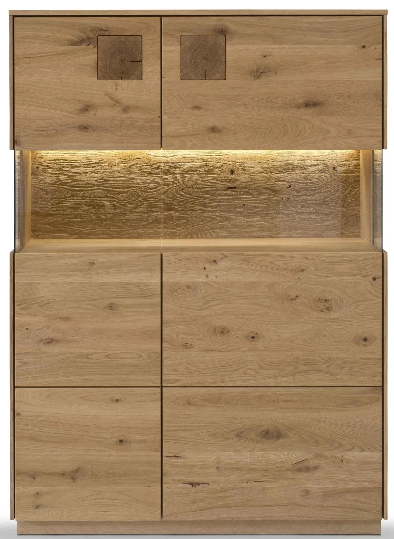 Outlet Davos Highboard Massivholz wildeiche Highboards|Anrichten