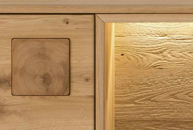 Clearance Davos Vitrinenschrank wildeiche massiv Vitrinen|Vitrinenschränke