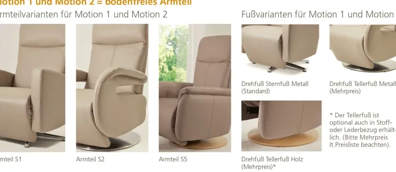Hot Dietsch Motion Relaxsessel Leder oder Textil wählbar Sessel