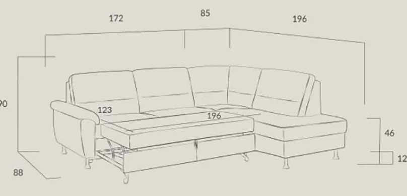 Discount Dietsch Onyx Ecksofa mit Querschläfer in vielen Farben Schlafsofa|Ecksofas