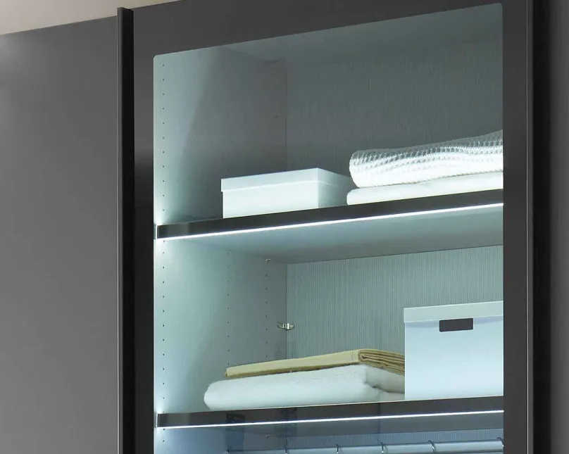Discount Dubai Kleiderschrank durchsichtige Türen Schwebebetürenschränke