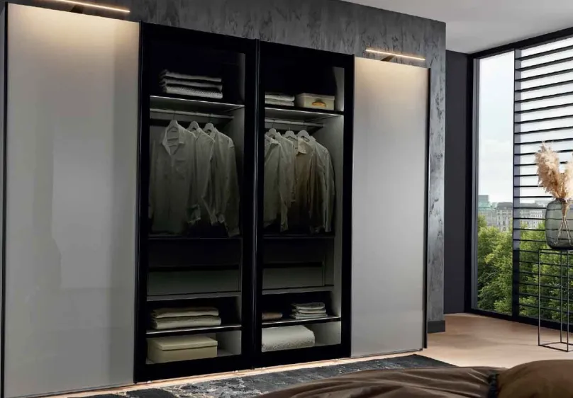 Discount Dubai Kleiderschrank durchsichtige Türen Schwebebetürenschränke