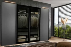 Dubai Kleiderschrank Glas durchsichtig Schwebebetürenschränke
