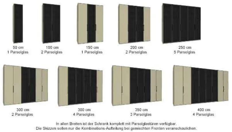 Online Dubai Kleiderschrank mit durchsichtigen Glastüren Drehtürenschränke
