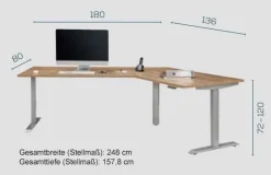 Clearance Edjust Eckschreibtisch höhenverstellbar Schreibtische