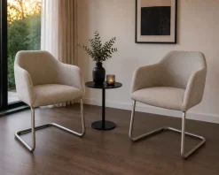 Clearance 2er Set Schwingsessel beige Schwingstühle|Stühle