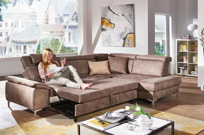 Family Relax Ecksofa mit Schlaffunktion Schlafsofa|Ecksofas