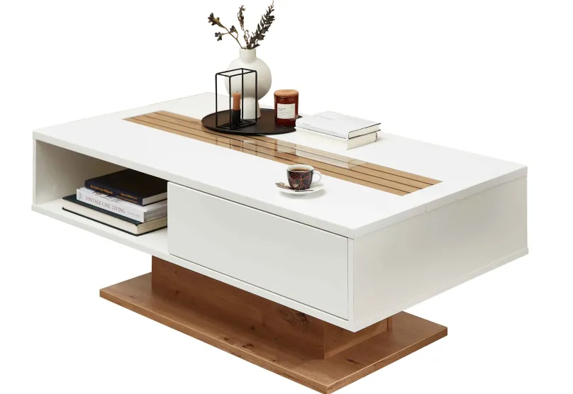 Clearance Fresno Couchtisch weiß eiche Couchtische