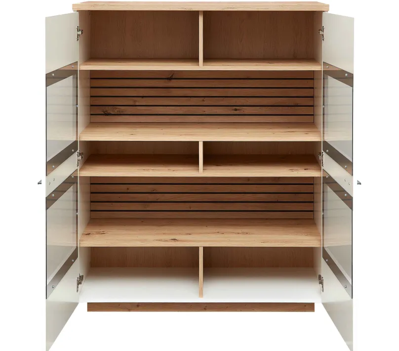 New Fresno Highboard weiß eiche Highboards|Anrichten