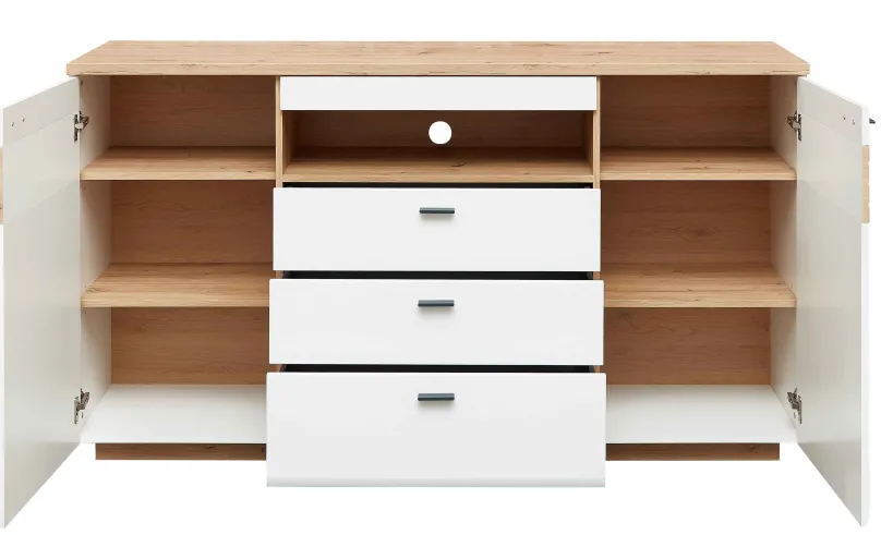 Discount Fresno Sideboard weiß eiche Sideboards|Anrichten