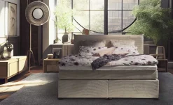 Online Gina Boxspringbett 180x200 cm Breitcord beige Boxspringbett