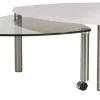 Clearance Glas Couchtisch weiß Beistelltische|Couchtische