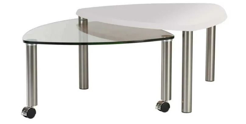 Clearance Glas Couchtisch weiß Beistelltische|Couchtische