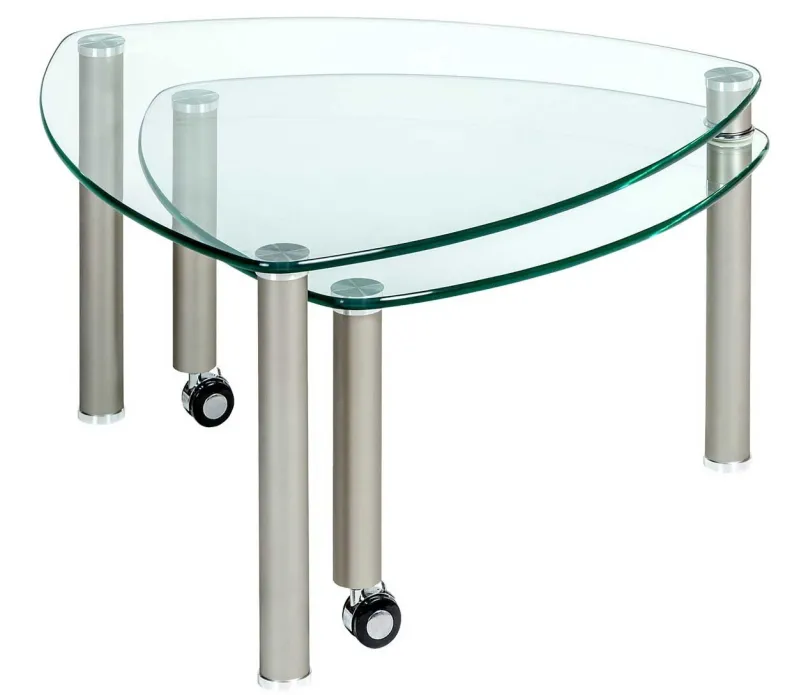 4290 Glastisch mit drehbaren Platten Beistelltische|Couchtische