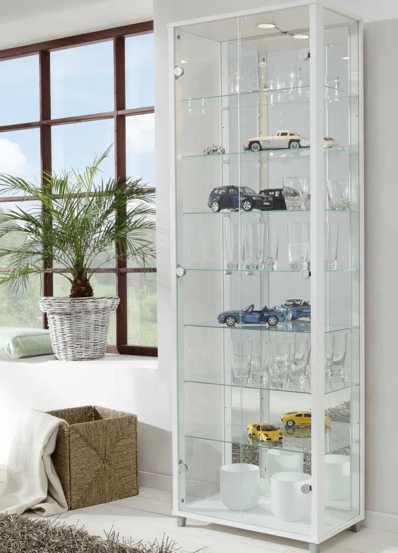 Outlet Glas Vitrine Holz verschiedene Farben Vitrinen|Glasvitrinen