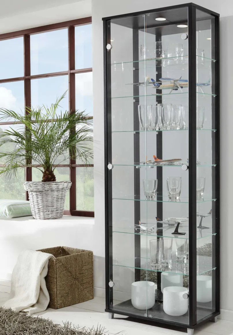 Outlet Glas Vitrine Holz verschiedene Farben Vitrinen|Glasvitrinen
