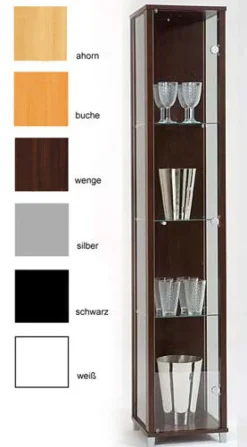 Glasvitrine schmal in 7 Farben Vitrinen|Glasvitrinen