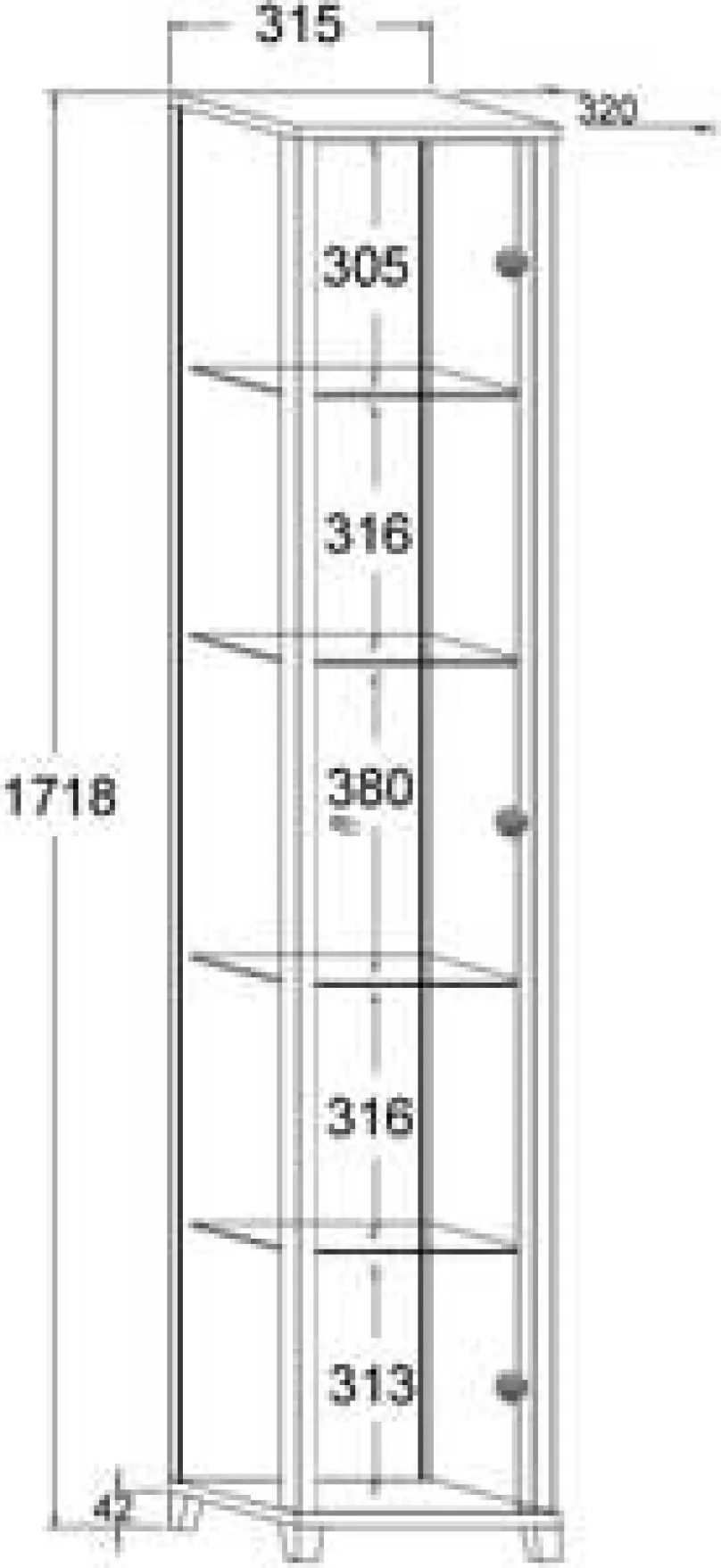 Best Glas Vitrine schmal in 7 Farben Vitrinen|Glasvitrinen