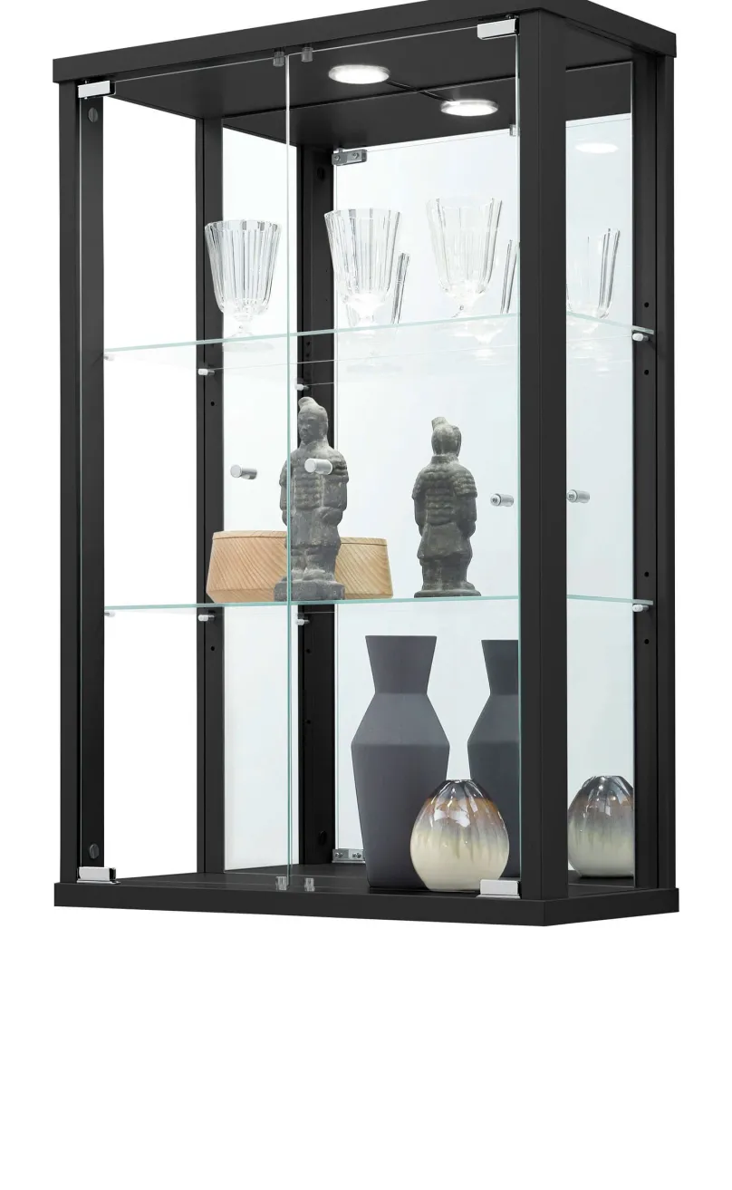 Clearance Hängevitrine weiß schwarz oder silber Vitrinen|Glasvitrinen