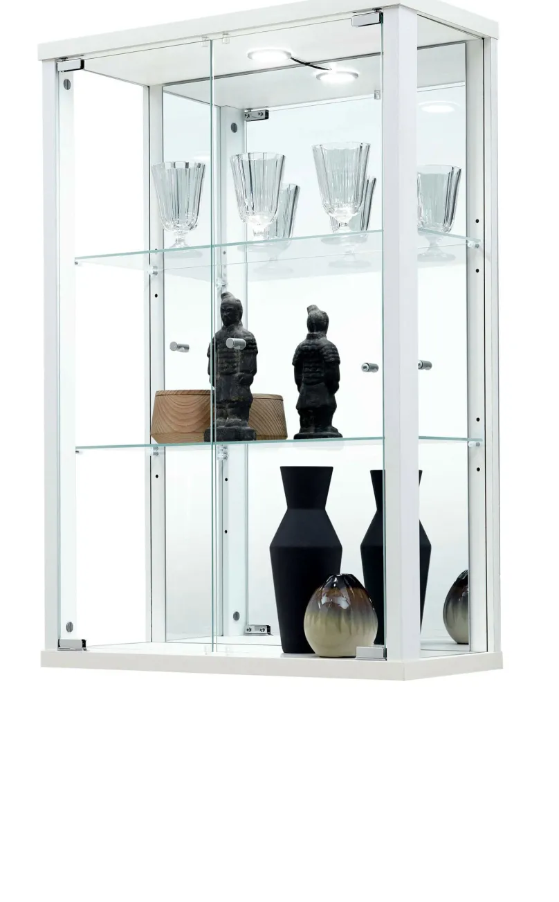 Clearance Hängevitrine weiß schwarz oder silber Vitrinen|Glasvitrinen