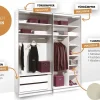 Discount Includo Kleiderschrank mit Spiegel eiche Schwebebetürenschränke