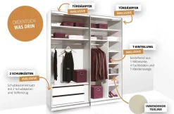 Discount Includo Kleiderschrank mit Spiegel eiche Schwebebetürenschränke